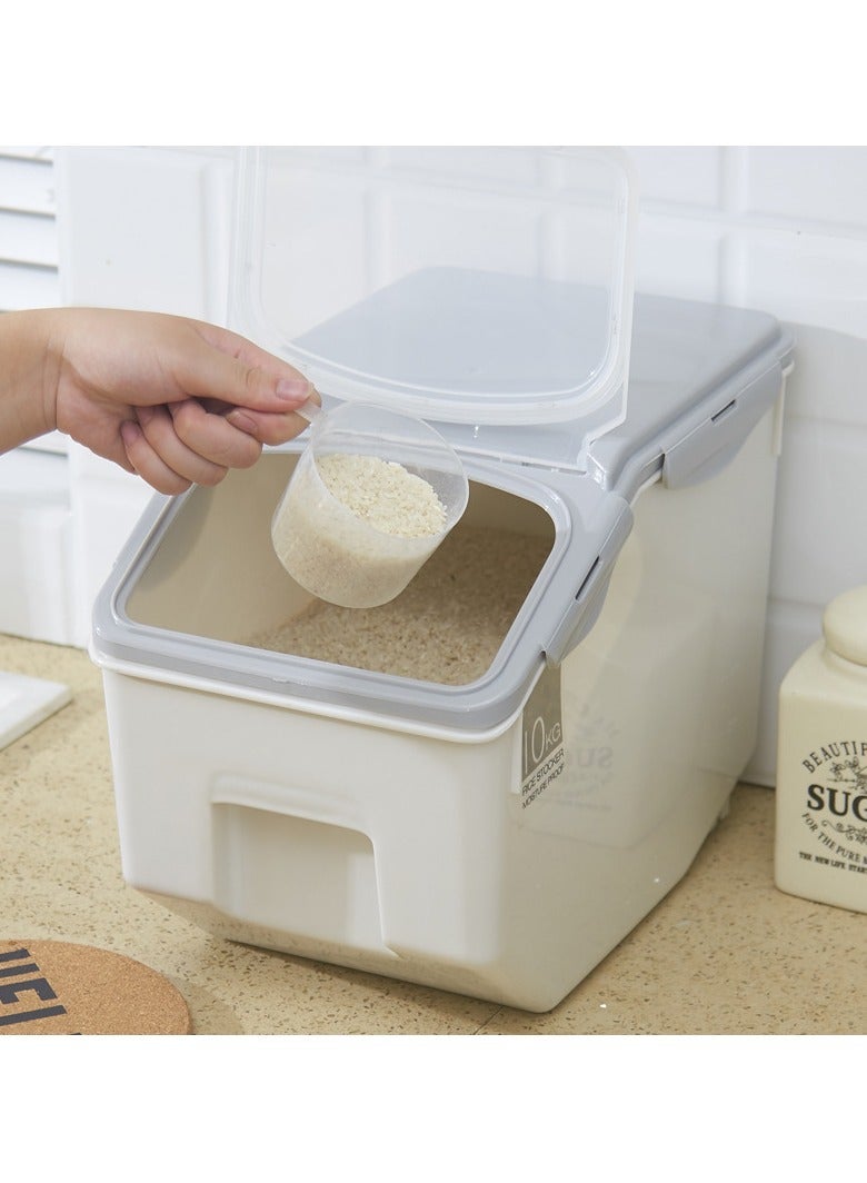 Rice Storage Bucket, High-Quality PP Material, Large-Capacity, Insect-Proof And Moisture-Proof, Kitchen Rice Bucket, Household Rice Box 10kg - Image 1